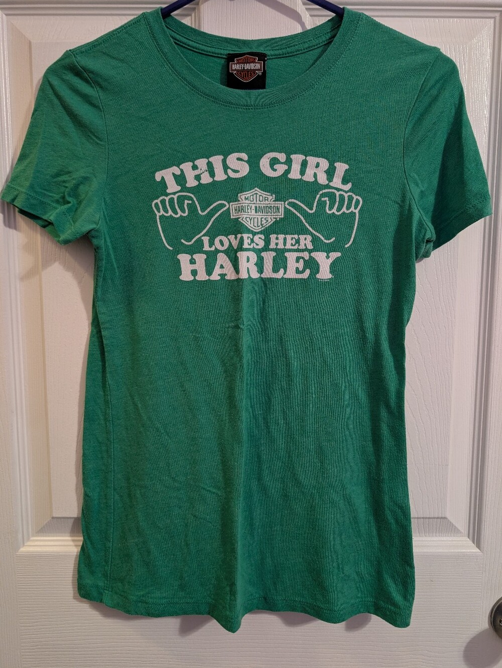 This Girl Loves Her Harley Davidson Graphic T Shirt  Women's Medium Savannah GA